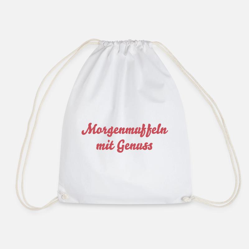Morgenmuffeln mit Genuss - Turnbeutel - Weiß