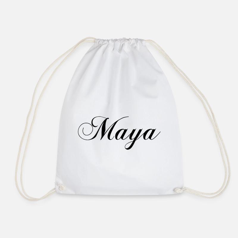 Maya, custom design elegant style - Drawstring Bag - white