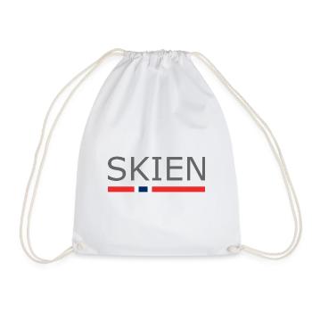 Norway Flag - Skien - Norge - Norwegen - Drawstring Bag - white - Front