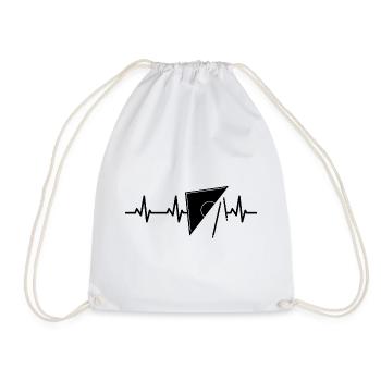 Geometry Triangle Heartbeat - Drawstring Bag - white - Front