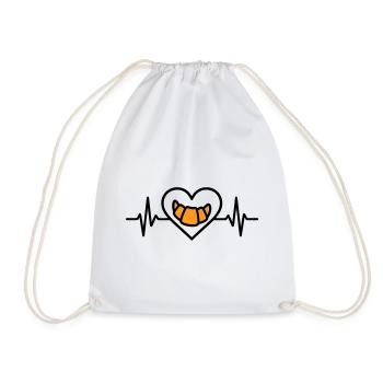 Croissant Coeur Petit Déjeuner Boulangerie - Sac de sport léger - blanc - Devant