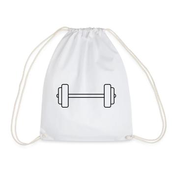 Dumbbell - Drawstring Bag - white - Front
