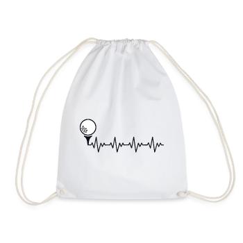 Golfeur Golfeur Balle de golf ECG Battement cardiaque Rythme cardiaque - Sac de sport léger - blanc - Devant