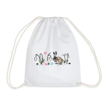Le lapin de Pâques au printemps - Sac de sport léger - blanc - Devant
