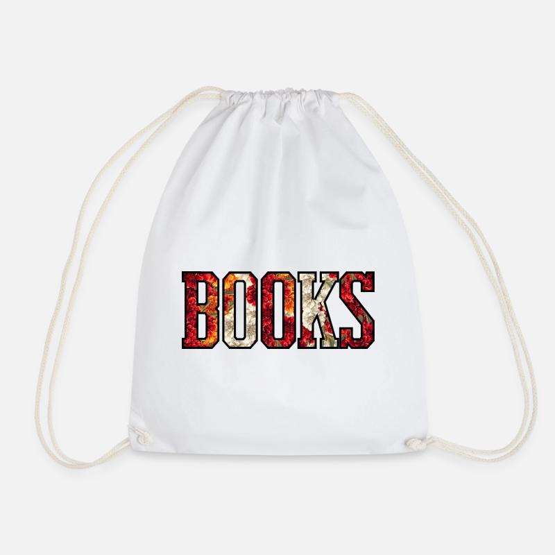Flower Letter Design - Drawstring Bag - white