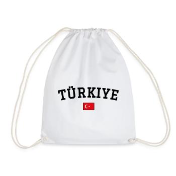 Türkei Flagge Design Schwarz - Turnbeutel - Weiß - Vorne