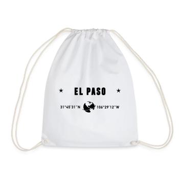 El Paso Texas Coordinates Planet Earth - Drawstring Bag - white - Front