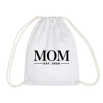 Mom Est. 2026 | Mutter | Muttertag Geschenk - Turnbeutel - Weiß - Vorne