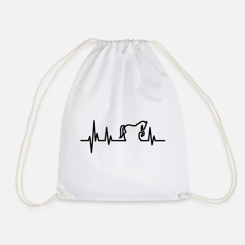 Horse equestrian gift horse design black - Drawstring Bag - white