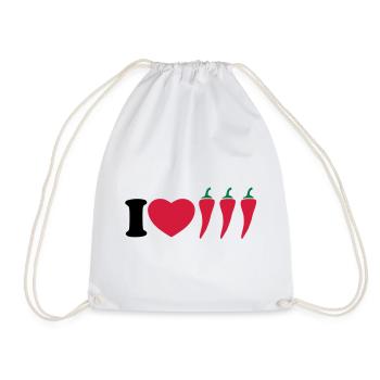 I love chilli - Drawstring Bag - white - Front