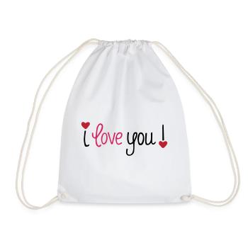 Valentinstag I Love You Hearts - Turnbeutel - Weiß - Vorne
