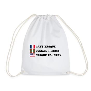 Pays Basque : drapeaux Français, Basque, Américain - Sac de sport léger - blanc - Devant