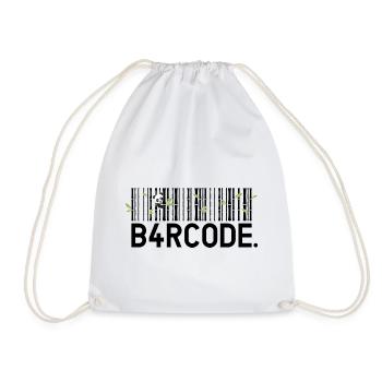B4RCODE. Bamboo black - Drawstring Bag - white - Front