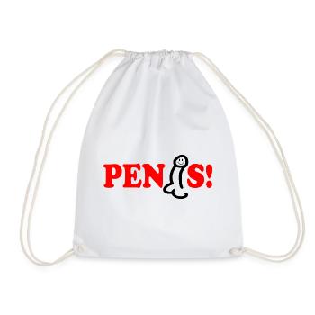 Penis - Turnbeutel - Weiß - Vorne