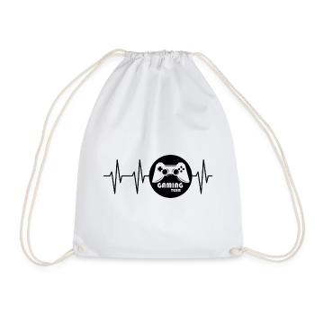 pulse gaming heartbeat controller icon icon logo - Drawstring Bag - white - Front