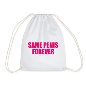 Same penis forever - Drawstring Bag - white - Front