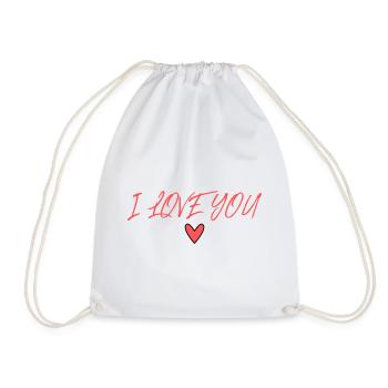 VALENTINSTAG. Junggesellinnenabschied. ICH LIEBE DICH. ICH LIEBE DICH. LIEBE - Turnbeutel - Weiß - Vorne
