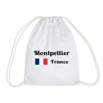 Montpellier, France- Stylish prints - Drawstring Bag - white - Front