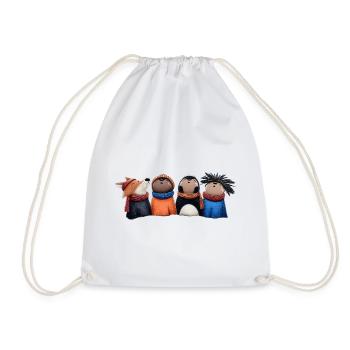 Night Watch Wooligans – Funny Woodland Animals - Drawstring Bag - white - Front