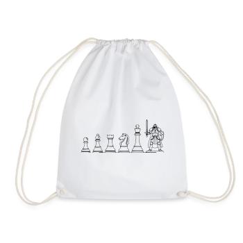 Game Figure Board Game Evolution: Fun Design - Drawstring Bag - white - Front