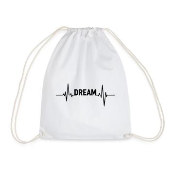 Dream Herzschlag – Inspirational Design - Turnbeutel - Weiß - Vorne