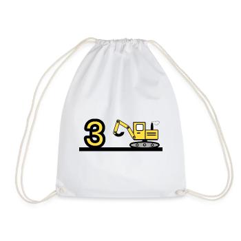 Excavator - Drawstring Bag - white - Front