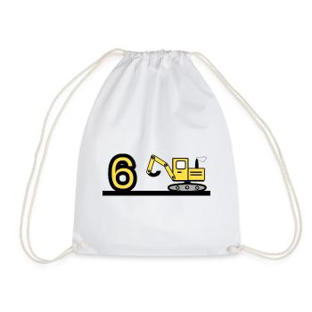 Excavator - Drawstring Bag - white - Front