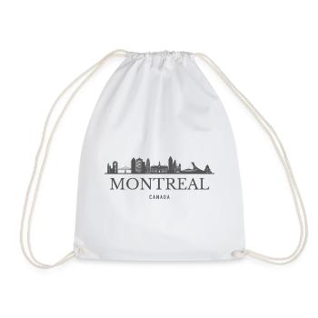 Montreal Canada skyline, Montreal silhouette - Drawstring Bag - white - Front