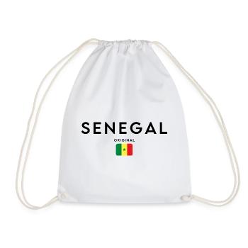Senegalese pride, minimalist sleek design - Drawstring Bag - white - Front