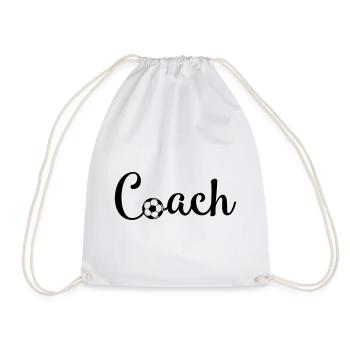 Football Coach - Drawstring Bag - white - Front