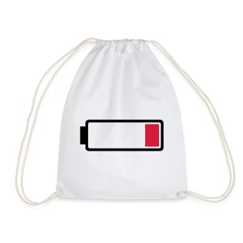 Battery low - Drawstring Bag - white - Front