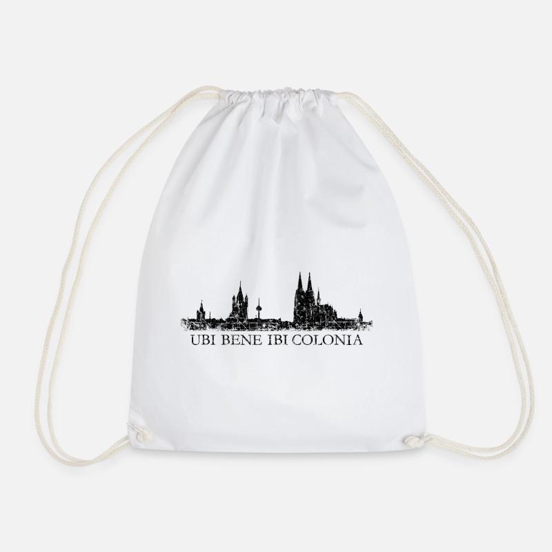 UBI BENE IBI COLONIA Kölner Skyline Köln - Turnbeutel - Weiß