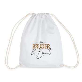 Bruder der Braut JGA Hochzeit Geschenk Glitzer - Turnbeutel - Weiß - Vorne