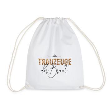 Trauzeuge der Braut JGA Hochzeit Geschenk Glitzer - Turnbeutel - Weiß - Vorne