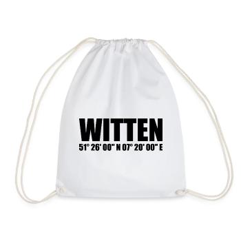 Witten Koordinaten - Turnbeutel - Weiß - Vorne