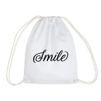 Smile - Drawstring Bag - white - Front