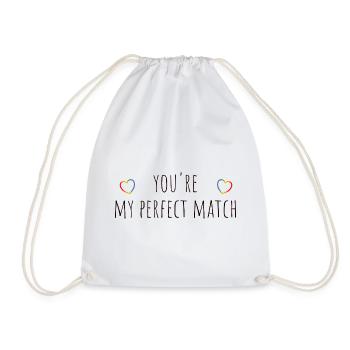 you re my perfect match regenbogen - Turnbeutel - Weiß - Vorne
