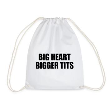big heart bigger tits - Turnbeutel - Weiß - Vorne