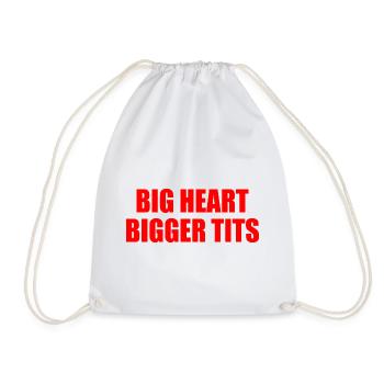 big heart bigger tits - Turnbeutel - Weiß - Vorne