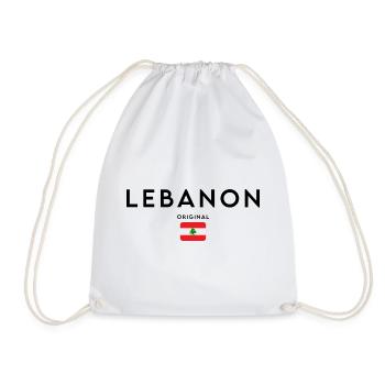 Lebanese pride, minimalist sleek design - Drawstring Bag - white - Front