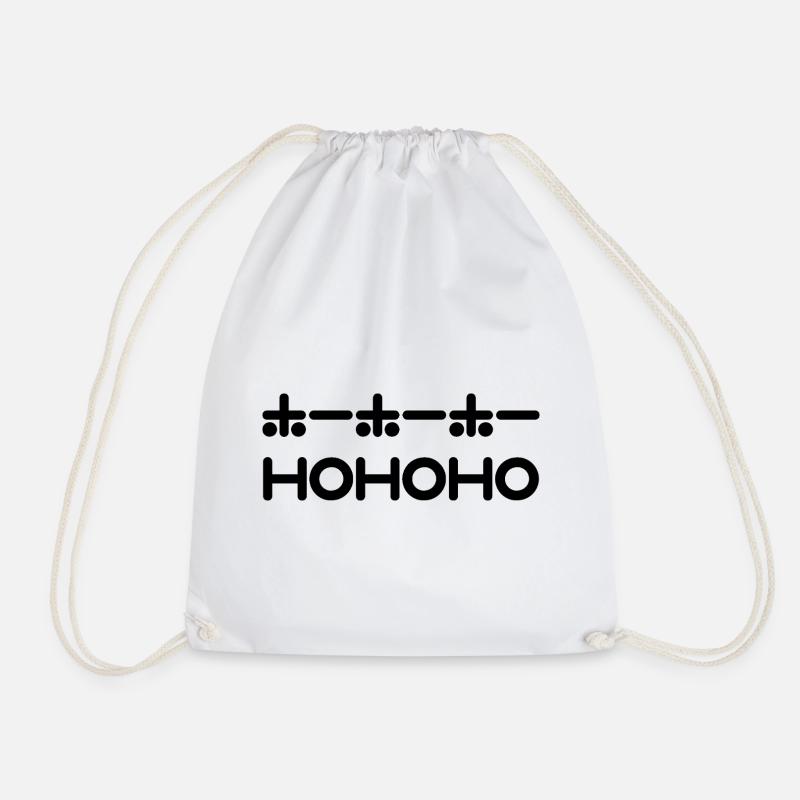 HoHoHo + Japanischer Text – Schwarz - Turnbeutel - Weiß