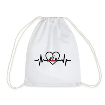 Herz Kart – Passion Racing - Drawstring Bag - white - Front