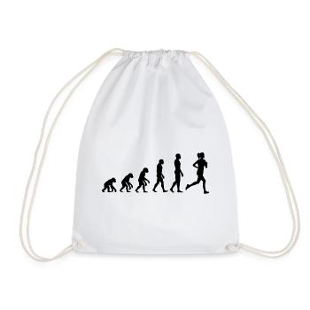 JOGGING RACE WOMAN, POWER RUN! MARATHON GIRL POWER - Drawstring Bag - white - Front