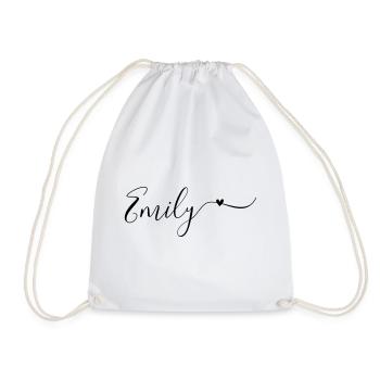 Prénom Emily Prénom décoratif - Sac de sport léger - blanc - Devant