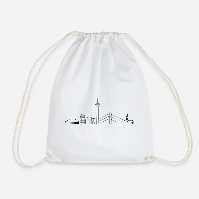 Düsssledorf Skyline Rheinturm Stadt Shirt Geschenk - Turnbeutel - Weiß