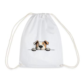 Spähriger Staffy lustiger Hundeliebhaber-Merch - Turnbeutel - Weiß - Vorne
