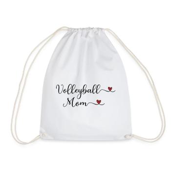 Niedliche Volleyball-Mama-Typografie mit Herz - Turnbeutel - Weiß - Vorne