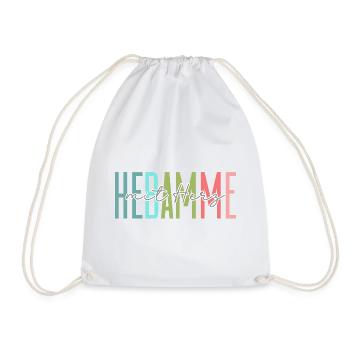 Midwife with heart design - Drawstring Bag - white - Front