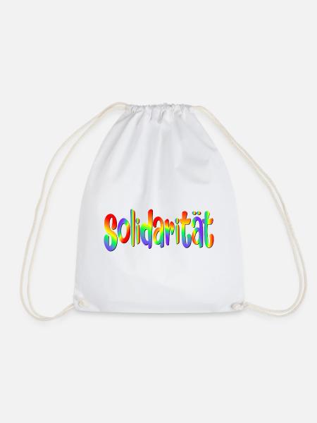 Demokratie Regenbogen Solidarität - Turnbeutel - Weiß