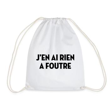 J'en ai rien à foutre / Humour / Drôle / Blague - Sac de sport léger - blanc - Devant